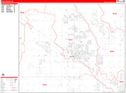 Casa Grande Wall Map Red Line Style